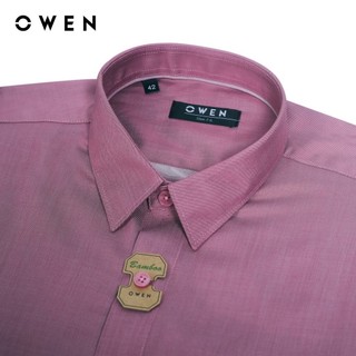 OWEN - Áo sơ mi dài tay Slim Fit AS230655D màu Đỏ chất liệu Bamboo