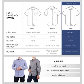 OWEN - Áo sơ mi dài tay Slim Fit AS230655D màu Đỏ chất liệu Bamboo