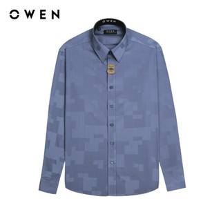 OWEN - Áo sơ mi dài tay Slim Fit AS230564D màu Ghi chất liệu Bamboo