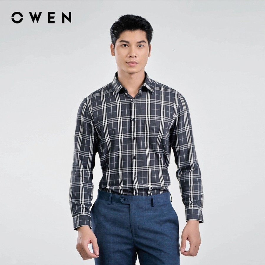 OWEN - Áo sơ mi dài tay Regular Fit AR230253DT màu Ghi chất liệu Mint
