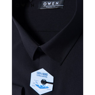 OWEN - Áo sơ mi dài tay Regular Fit AR230338DT màu Đen chất liệu Nano