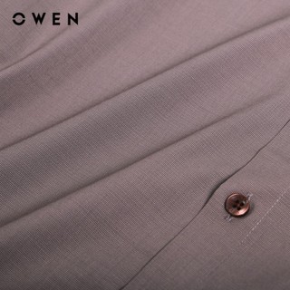 OWEN - Áo sơ mi dài tay Regular Fit AR230514DT màu Nâu chất liệu Polyester Modal Spandex