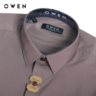 OWEN - Áo sơ mi dài tay Regular Fit AR230514DT màu Nâu chất liệu Polyester Modal Spandex
