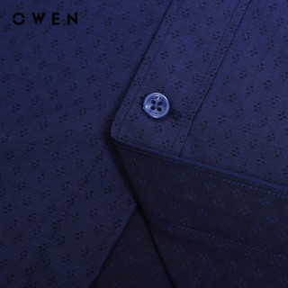 OWEN - Áo sơ mi dài tay Regular Fit AR230198D màu Navy chất liệu Bamboo