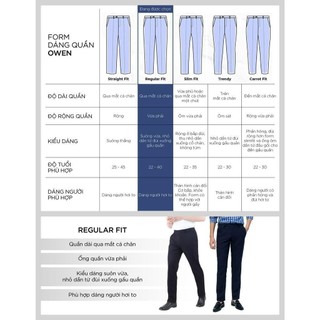OWEN - Quần tây Regular Fit QR231502 màu Đen chất liệu Polyester-Rayon-Spandex