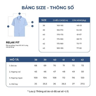 OWEN - Áo sơ mi ngắn tay Relax Fit AE230066N màu Navy chất liệu Viscose-Polyester