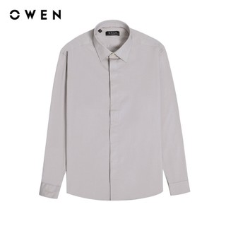 OWEN - Áo sơ mi dài tay Slim Fit AS230504D màu Be chất liệu Polyester-Modal-Spandex