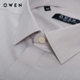 OWEN - Áo sơ mi dài tay Slim Fit AS230504D màu Be chất liệu Polyester-Modal-Spandex