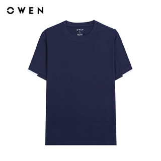 OWEN - Áo thun nam Tshirt Body Fit TSN232723 màu Navy chất liệu Cotton Modal