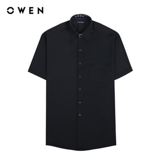 OWEN - Áo sơ mi ngắn tay Regular Fit AR230339NT màu Đen chất liệu Nano