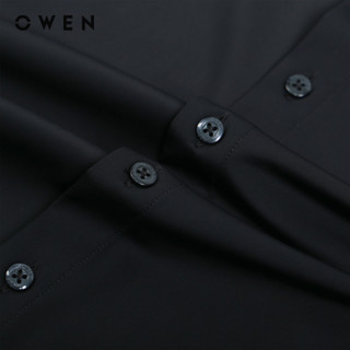 OWEN - Áo sơ mi ngắn tay Regular Fit AR230339NT màu Đen chất liệu Nano