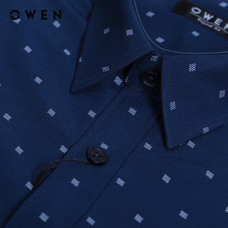 OWEN - Áo sơ mi dài tay Regular Fit AR230350DT màu Navy chất liệu Bamboo-Microfiber