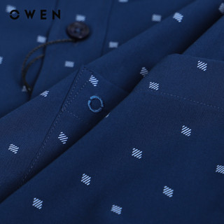 OWEN - Áo sơ mi dài tay Regular Fit AR230350DT màu Navy chất liệu Bamboo-Microfiber