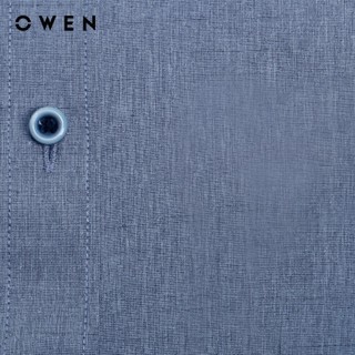 OWEN - Áo sơ mi dài tay Slim Fit AS230027D màu Navy chất liệu Nano