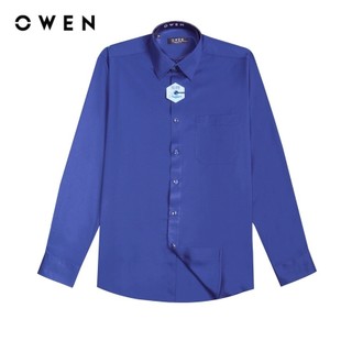 OWEN - Áo sơ mi dài tay Regular Fit AR230223DT màu Xanh chất liệu Nano