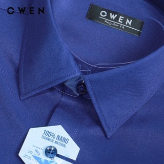 OWEN - Áo sơ mi dài tay Regular Fit AR230223DT màu Xanh chất liệu Nano