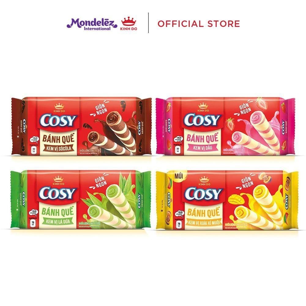Ảnh [BAO BÌ GIAO NGẪU NHIÊN] Combo 4 Bánh Quế Cosy 4 Vị (Socola, Xoài Xí Muội, Lá Dứa, Dâu) 2