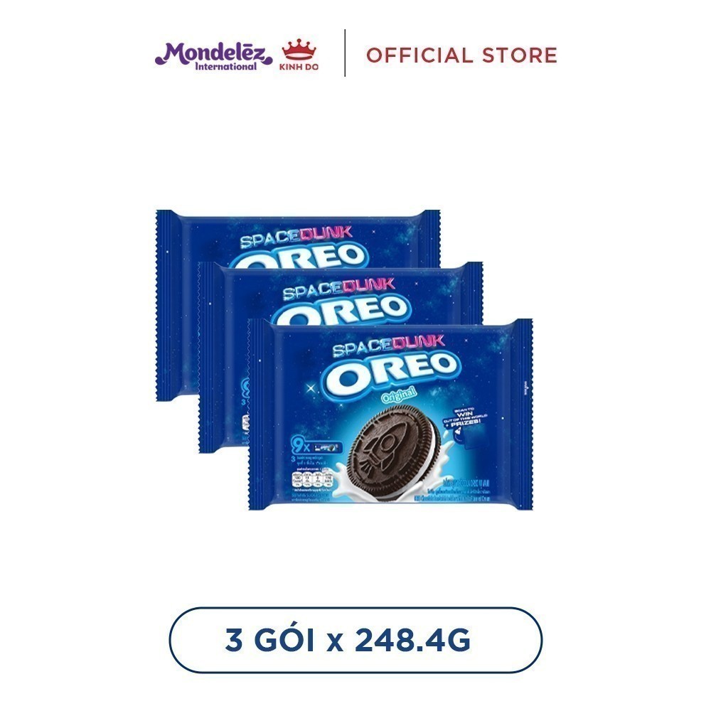 Ảnh Bánh Quy Sôcôla OREO Vị Vani , Combo 3 Gói x 248.4G - phiên bản OREO Original/ SPACE DUNK 1
