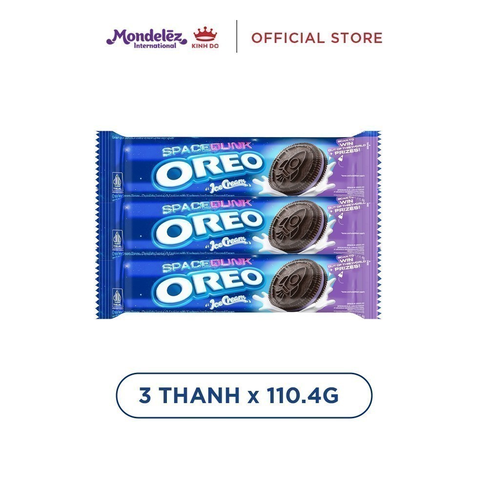 Ảnh Bánh Quy OREO Vị Kem Lạnh Việt Quất, Combo 3 Thanh X 110.4G - phiên bản OREO SPACE DUNK 1