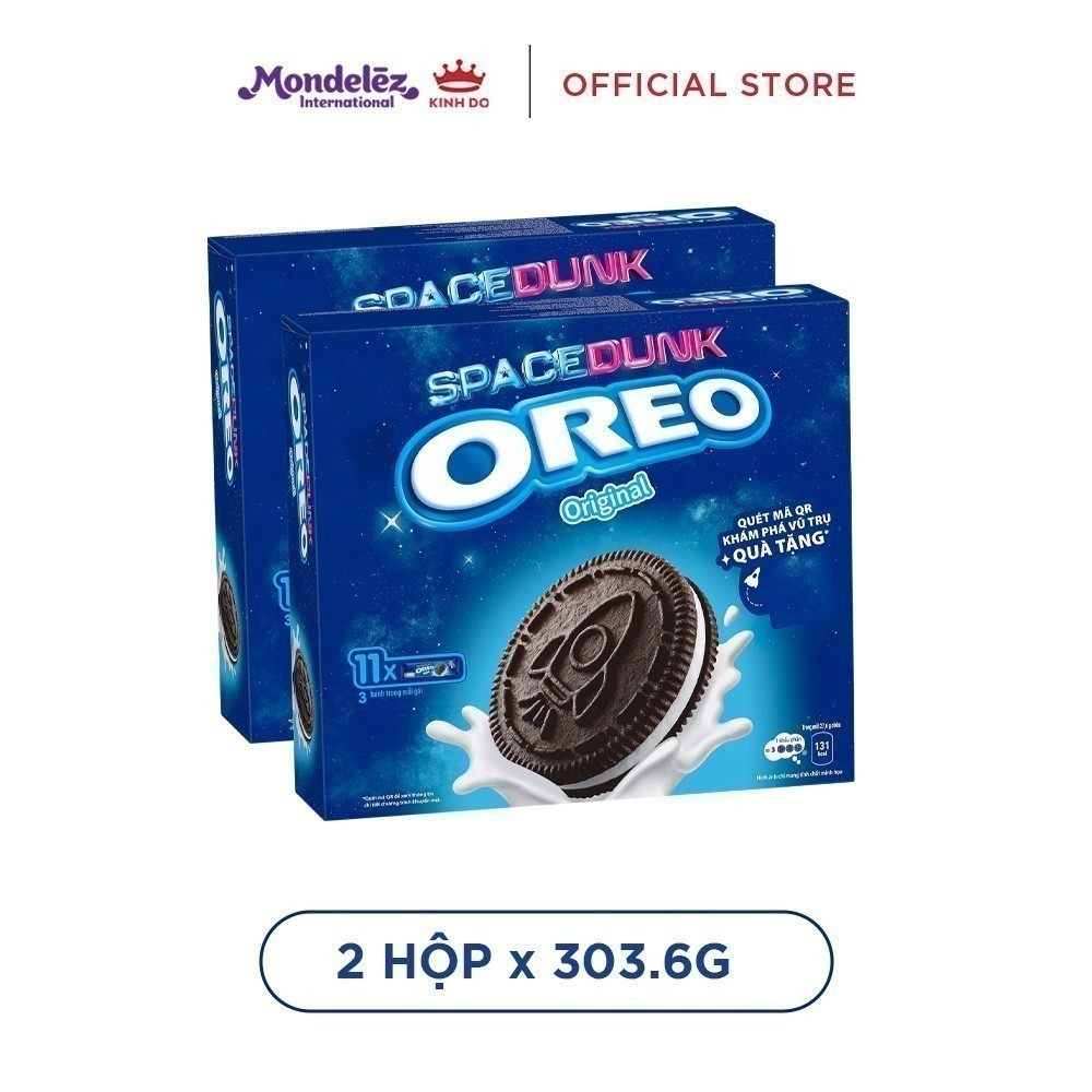 Ảnh Bánh Quy Sôcôla OREO Vị Vani , Combo 2 Gói X 303.6G - phiên bản OREO SPACE DUNK 1