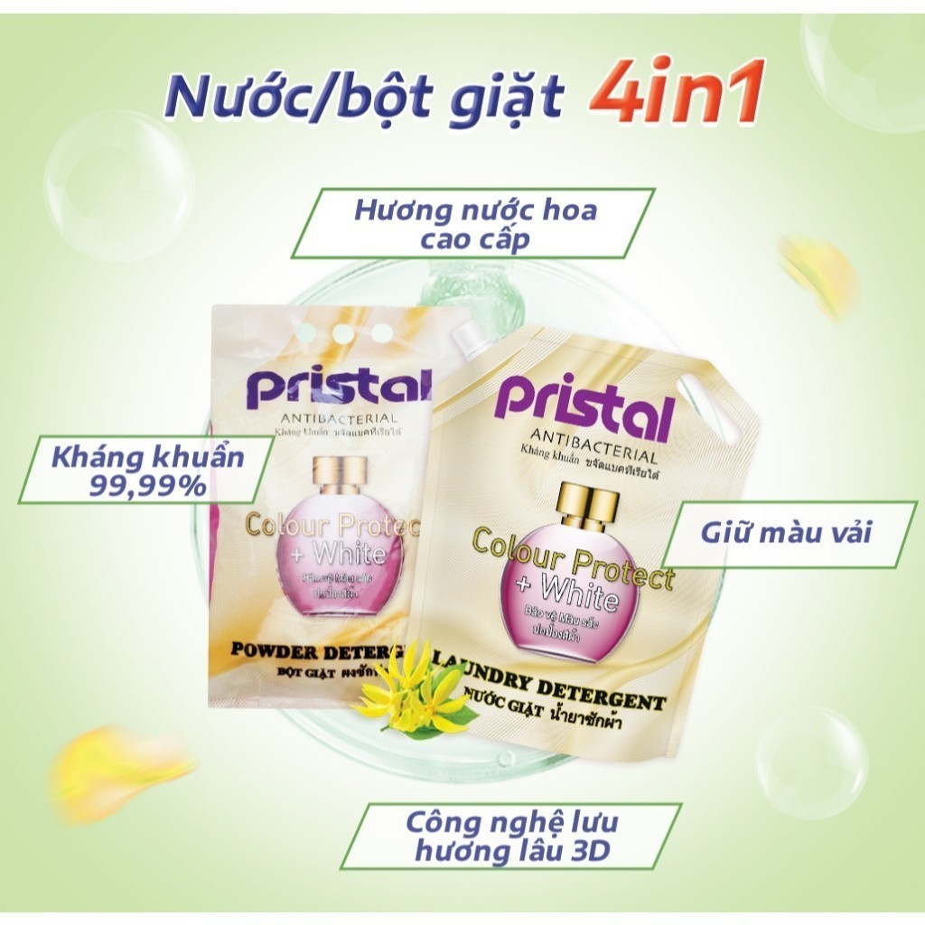 Ảnh Combo giặt xả sinh học cao cấp 2L Pristal nước giặt quần, xả lưu hương thơm cực lâu an toàn cho da em bé 2