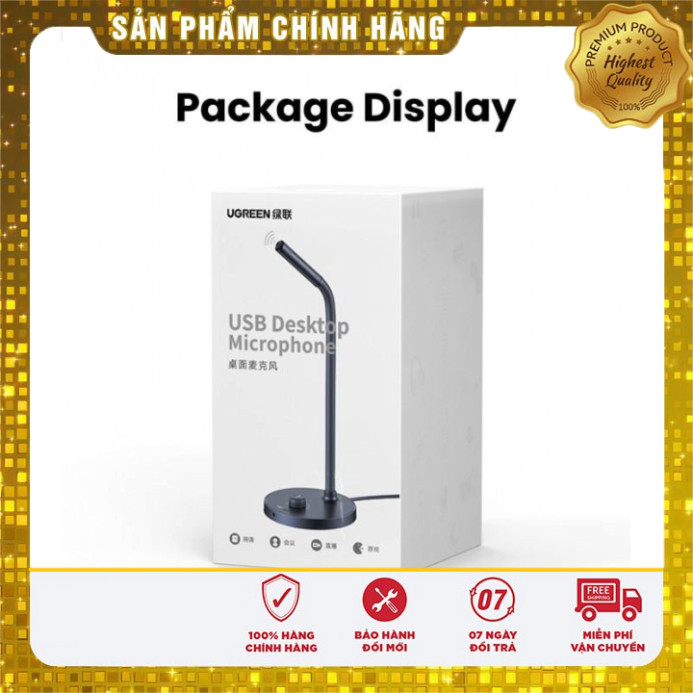 Microphone để bàn thu âm, Livestream cổng USB Ugreen 90416 CM564 cao ...