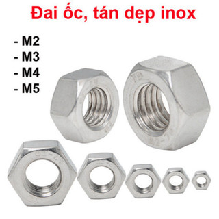 [Bán sỉ combo] (20 cái) Đai Ốc, Tán Dẹp, Tán Ecu M2-M6 inox 304