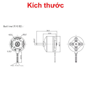 Động cơ không chổi than brushless A2208 trục 3.17mm 1100KV/1400KV/1800KV/2600KV