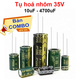 [Bán sỉ combo] (10 cái) Tụ hoá, tụ điện nhôm chân cắm 35V