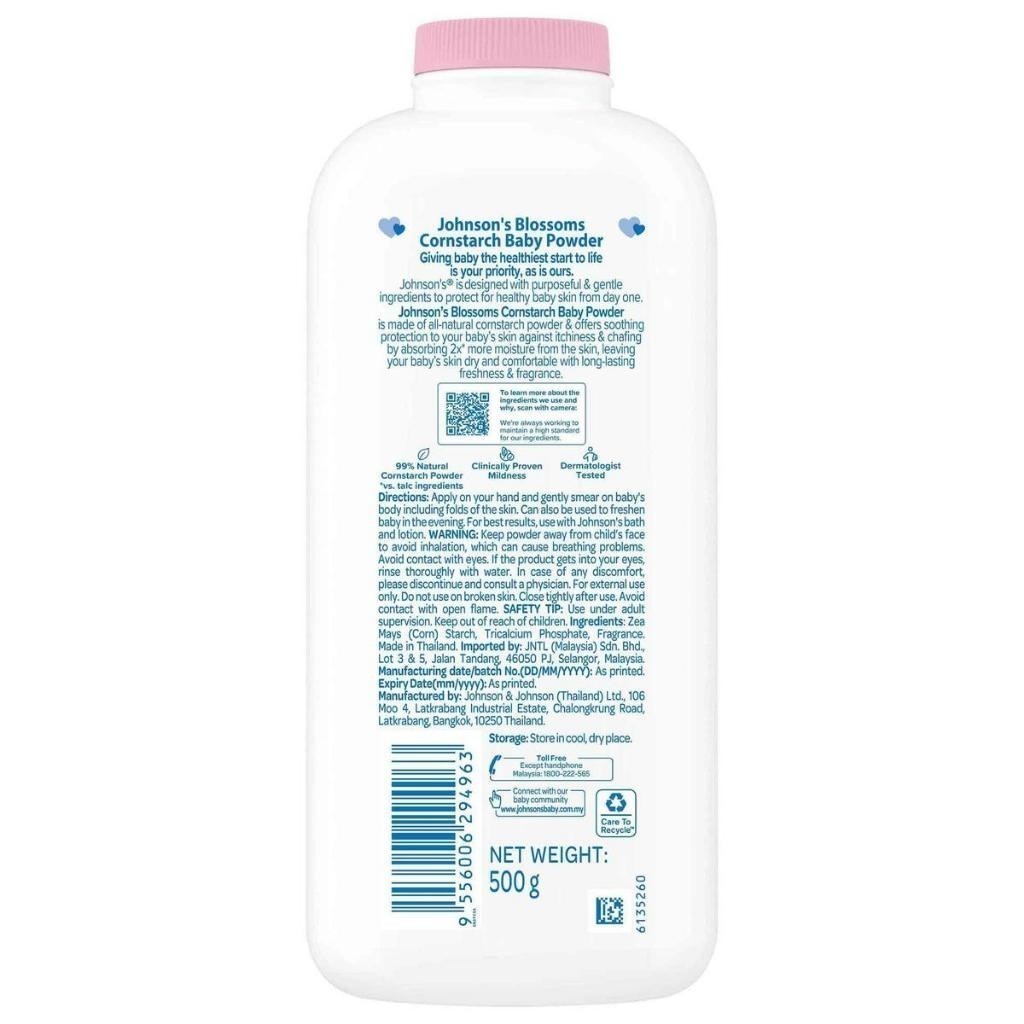 Ảnh Phấn Johnson's Blossoms Cornstarch Baby Powder 500g 2