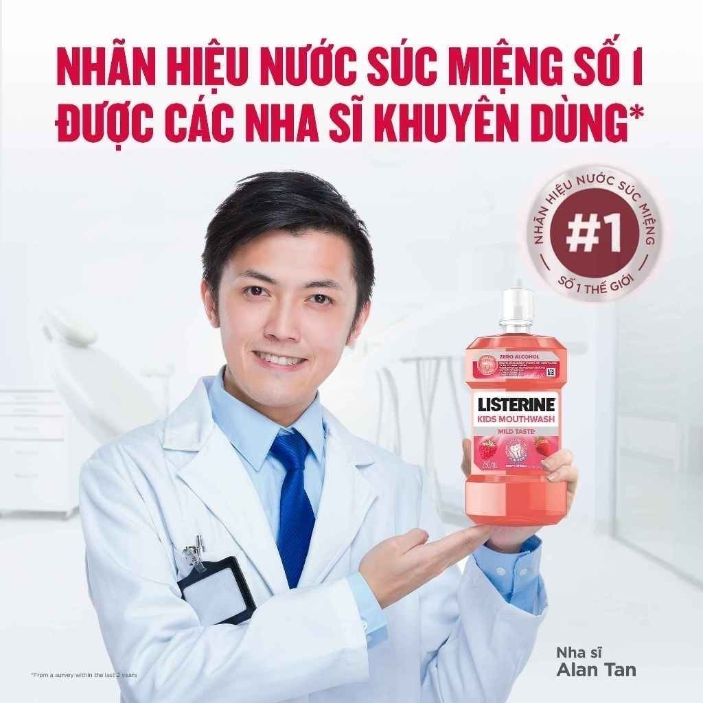 Ảnh Bộ 3 chai Nước Súc Miệng Listerine Kids Mouthwash with berry shield Dành Riêng Cho Trẻ Trên 6 Tuổi 250ml/chaidi 4