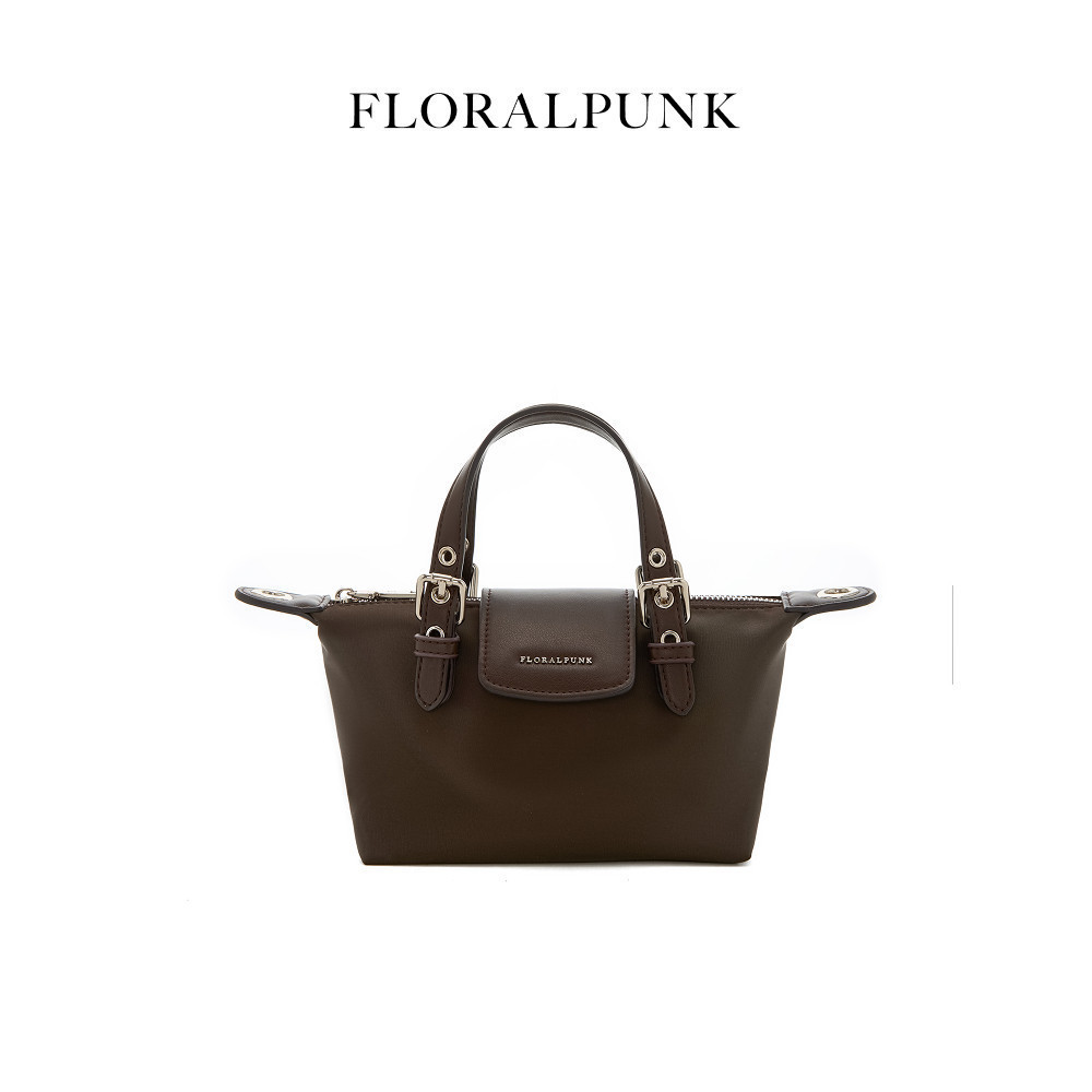 Túi Xách Floralpunk City Shopper Mini - Brown - Nylon Cao Cấp, Quai Da PU - Đeo Chéo/Xách Tay Thời Trang