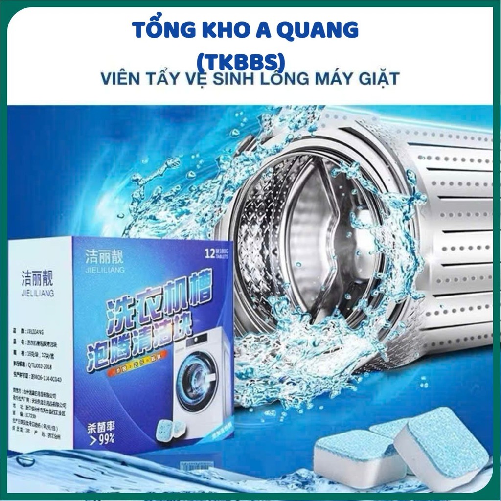 Hộp Viên Tẩy Lồng Khử Mùi Cực Hiệu Quả,Viên Tẩy Lồng Giặt Đa Năng Đánh Bay Vết Bẩn - HỘP 12 VIÊN TẨY LỒNG MÁY GIẶT