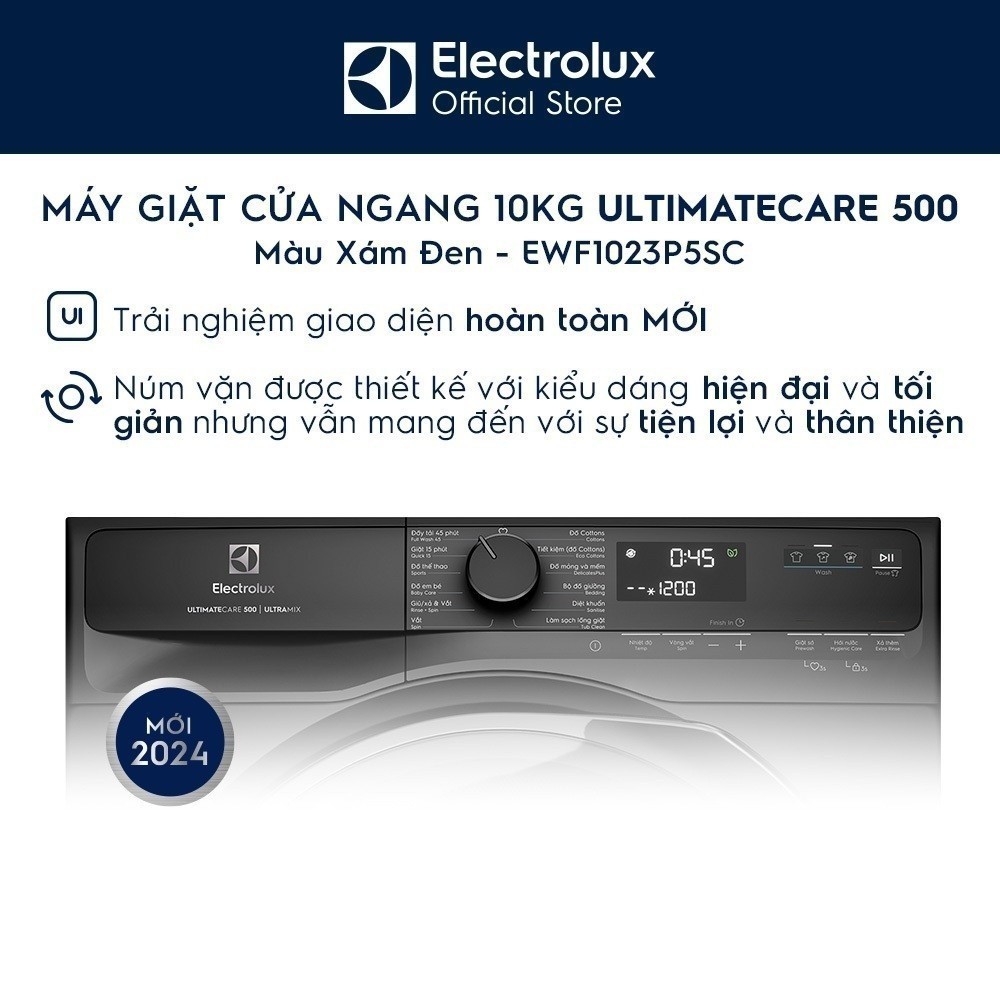 Ảnh Máy giặt cửa ngang Electrolux 10kg UltimateCare 500 - Xám đen Onyx EWF1023P5SC 3