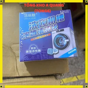 Viên Tẩy Lồng Máy Giặt Đa Năng,Viên Vệ Sinh Máy Giặt Loại Sạch Cặn Bẩn Vi Khuẩn Mùi Hôi - HỘP 12 VIÊN TẨY LỒNG MÁY GIẶT