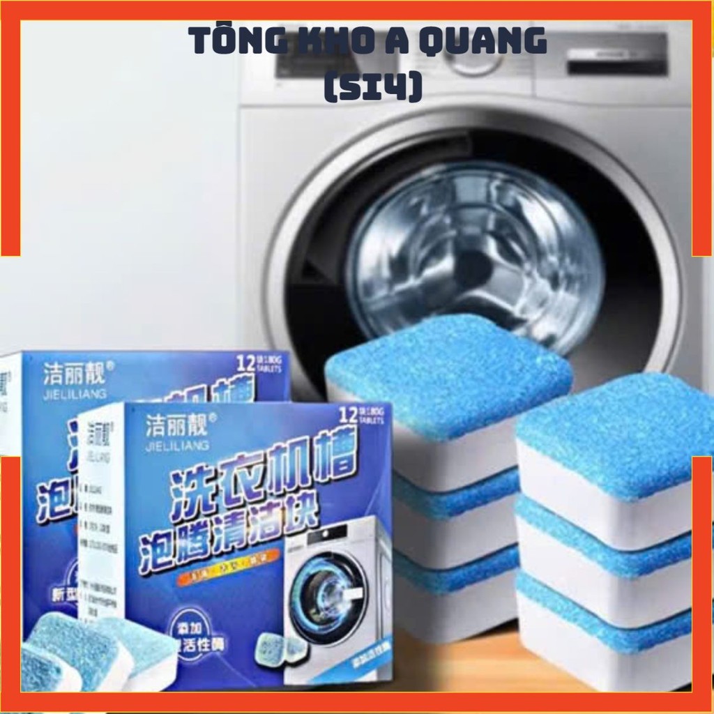 Viên Vệ Sinh Máy Giặt Loại Sạch Cặn Bẩn Vi Khuẩn Mùi Hôi,Hộp 12 Viên Tẩy Lồng Máy Giặt - VIÊN TẨY LỒNG MÁY GIẶT ĐA NĂNG