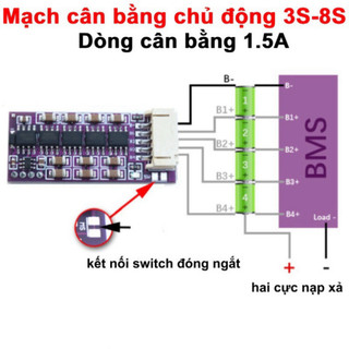 Mạch cân bằng pin chủ động 3S - 8S pin lithium 18650 dòng cân bằng 1.5A