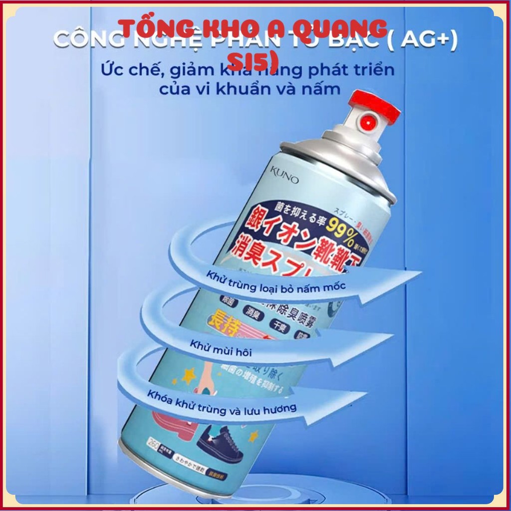 Xịt Khử Mùi Giày Nano Bạc Diệt Khuẩn,Bình Xịt Kháng Khuẩn Giày Hiệu Quả - CHAI XỊT NGĂN MÙI HÔI CHÂN BẢO VỆ BÀN CHÂN