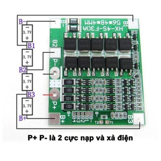 Mạch BMS 4S bảo vệ pin lithium, pin sắt chân hàn 30A