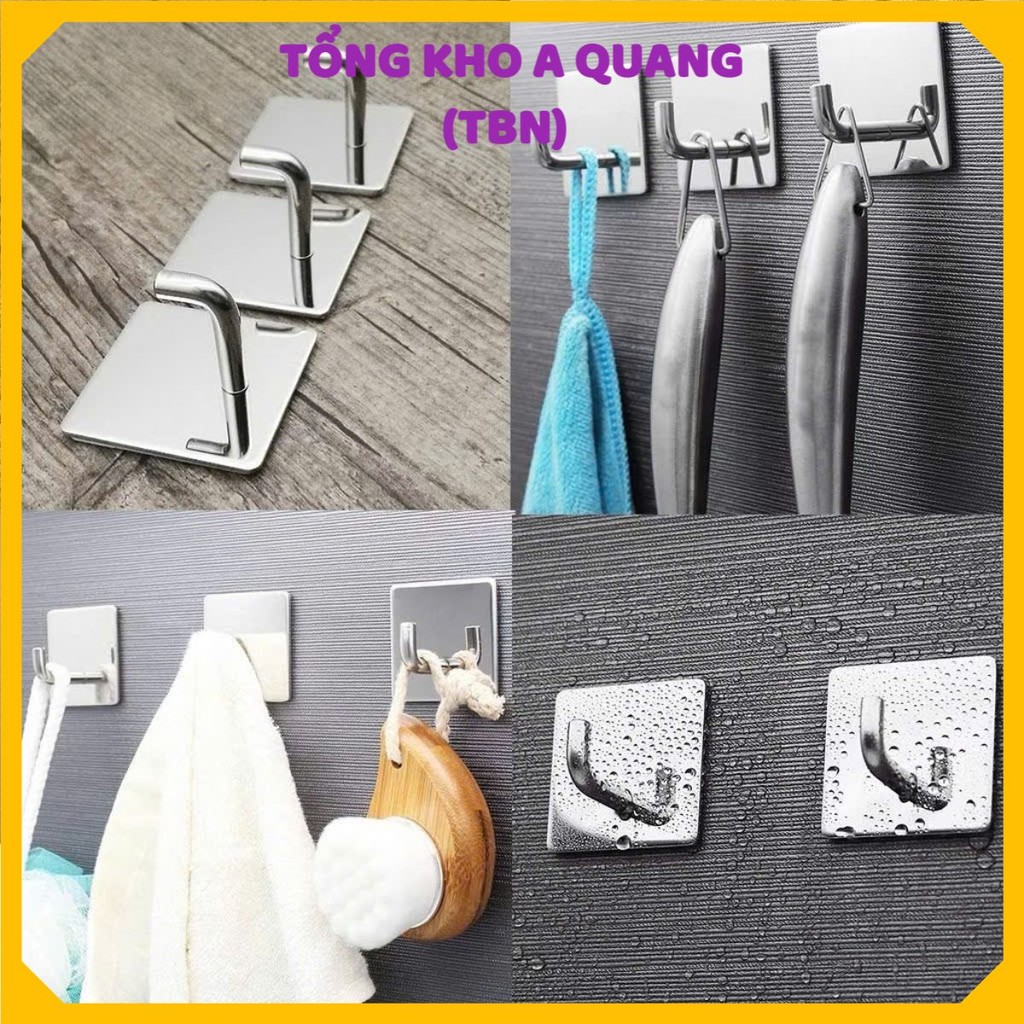 [COMBO 10] MÓC DÁN TƯỜNG SỐ 7, Móc dán tường inox nhỏ gọn chịu lực, móc dán treo đồ số 7 trang trí, sắp xếp nhà cửa