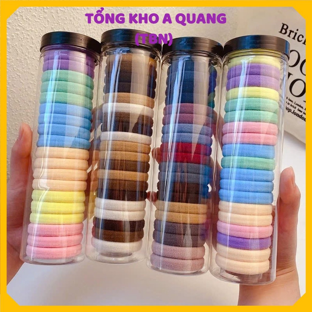 (COMBO 5) HỘP DÂY THUN CỘT TÓC DỄ THƯƠNG CHO BÉ - Dây Buộc Tóc Nữ Mềm Mại Bền Đẹp,Set 20 dây chun nhiều màu