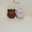 Móc khóa gấu cặp đôi bằng len cotton milk 125g handmade đáng yêu, quà lưu niệm