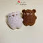 Móc khóa gấu cặp đôi bằng len cotton milk 125g handmade đáng yêu, quà lưu niệm