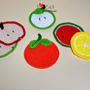 Lót ly trái cây handmade len cotton nhiều mẫu thấm hút xinh xắn