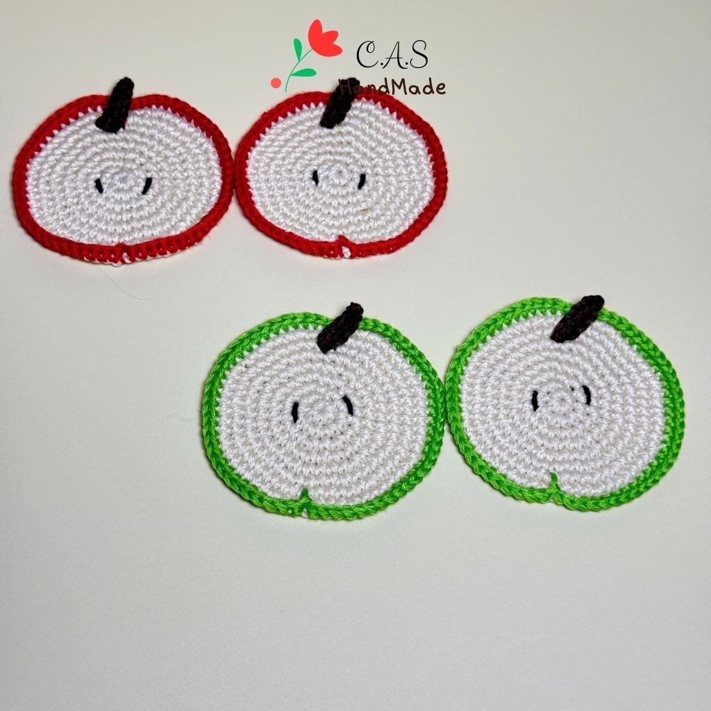 [Có sẵn] Lót ly trái cây handmade len cotton nhiều mẫu thấm hút xinh xắn