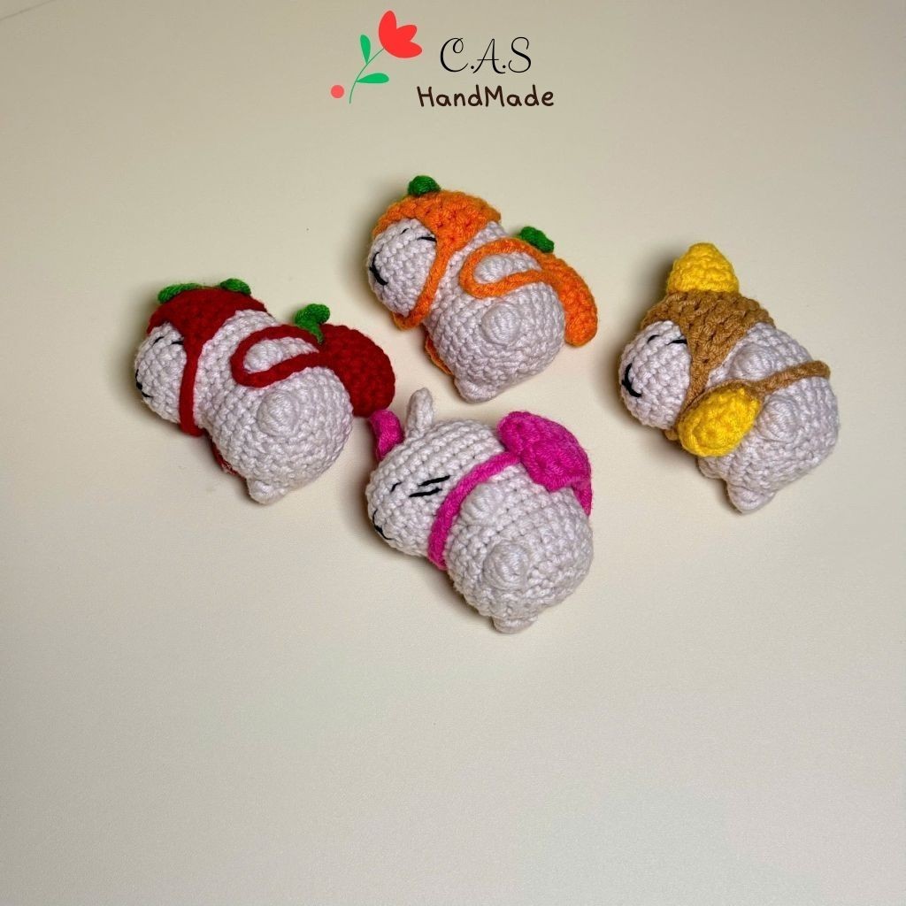 [Có sẵn] Móc khóa Capybara handmade len cotton milk 125g treo balo túi, chìa khóa đáng yêu