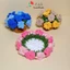 Đế lót ly hoa chuông, hoa hồng bằng len handmade xinh xắn trang trí bàn, có chậu thấm nước
