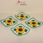 Lót ly hoa hướng dương hình vuông handmade bằng len cotton milk125g xinh xắn trang trí bàn