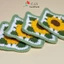 Lót ly hoa hướng dương hình vuông handmade bằng len cotton milk125g xinh xắn trang trí bàn