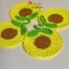 Lót ly hoa mặt trời bằng sợi len cotton xinh xắn thấm hút trang trí bàn ăn